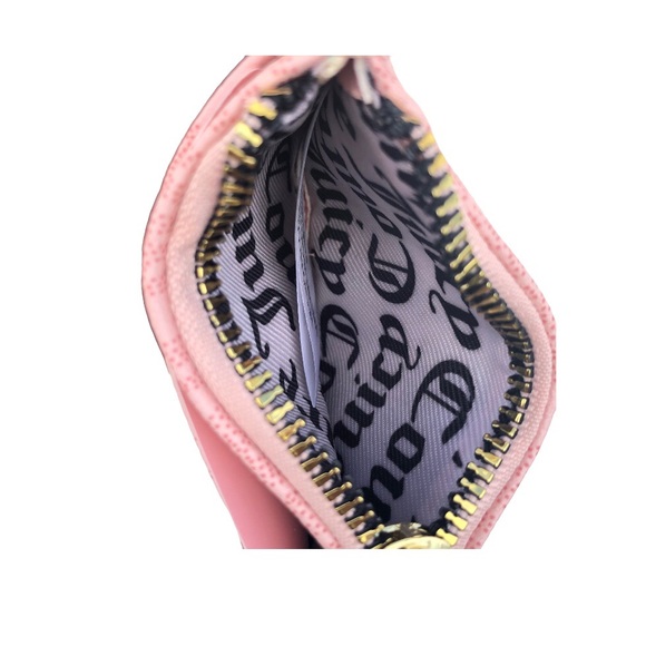 🚫SOLD❗️Juicy Couture Pink Macroon Logo Glam Heart Wristlet & Min Wallet Set NEW - Picture 5 of 5